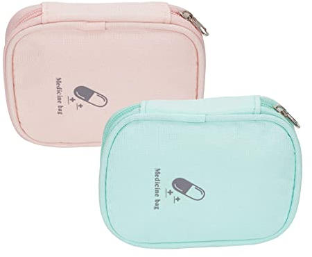 FLYAMAPIRIT Mini Medizinische Aufbewahrungstaschen Tragbare Erste-Hilfe-Taschen 2 Stück Notfalltaschen für Camping Wandern Reisen Medizin Reißverschlusstaschen