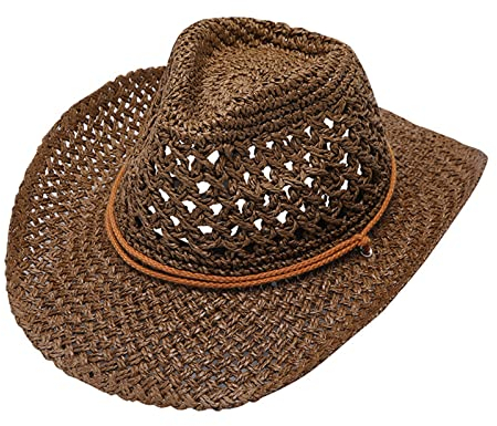Strohhut Damen und Herren Sonnenhut Havanna Hut aus Seegras Fedorahut mit Verstellbar Schwarzem Band Partyhut Sonnenschutz Naturfarben Traveller Frühjahr/Sommer - Hut