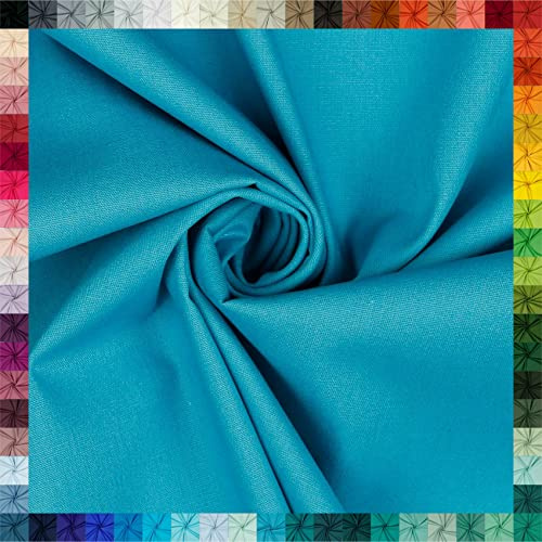 VmG-Store 2m Baumwollstoff Uni 100% Baumwolle Oeko-Tex KEINE Meterware über 70 Farben zur Auswahl (060 I Türkis)