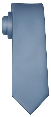 TASTION Mens Satin Dusty Blue Tie for Men Classic Wedding Dark Blue Necktie Solid Tie Formal Business