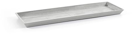 ECOPOTS Soucoupe Rectangular 55 New Blanc Gris - 53,5 x 15,5 x H. 3,3 cm