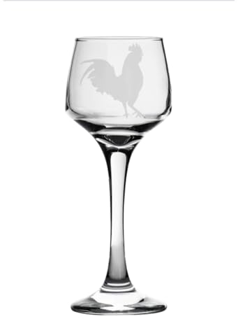 Rooster Engraved Sherry Glass, Animal Gift for Women, Gift for Men
