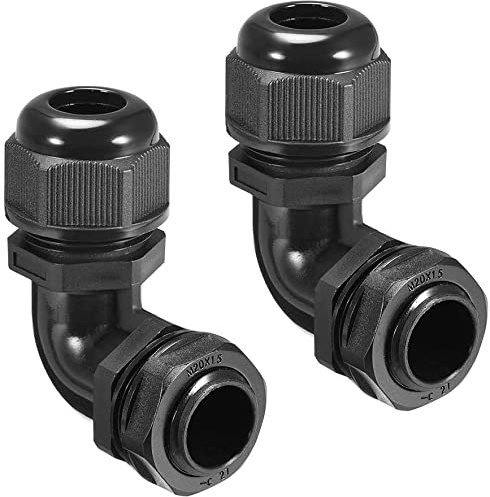 XYWHPGV M20 Kabelverschraubung, 90 Grad wasserdicht IP68 Nylongelenk Einstellbare Kontermutter für 6mm-11mm Durchmesser Kabeldraht, 2 Stück(afc50 cfc98 491ba aead2 4316d 5c0b1