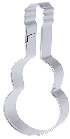 MAGICLULU Ausstechform Gitarre Edelstahl 3.66X1.65X0.98 Zoll Antihaft Keksform Für Backen Kuchen Fondant Kreative Gitarrenform Für Zuhause Und Konditorei
