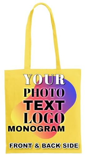 lepni.me Personalisierte Stoffbeutel | Bedrucken Sie Ihr eigenes Anfangstext Foto Logo | Stofftasche Einkaufstasche Baumwolltasche Canvas Tote Bag