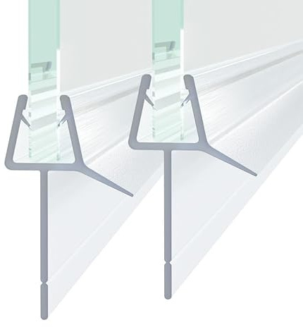 Boromal Duschdichtung, 2 x 100cm Duschdichtung Dichtung Ersatzdichtung für 5-8mm Glastür Duschwand Badewanne Duschkabine Wasserabweiser Schwallschutz Gummilippen Duschdichtungen für Duschtüren