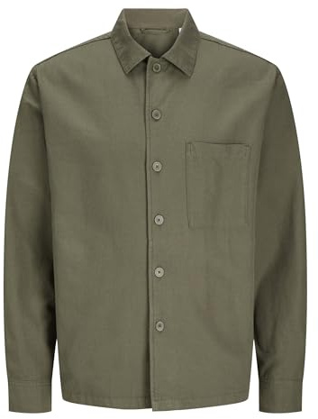 JACK & JONES Camiseta de Manga Larga para Hombre, Noche de Oliva, L