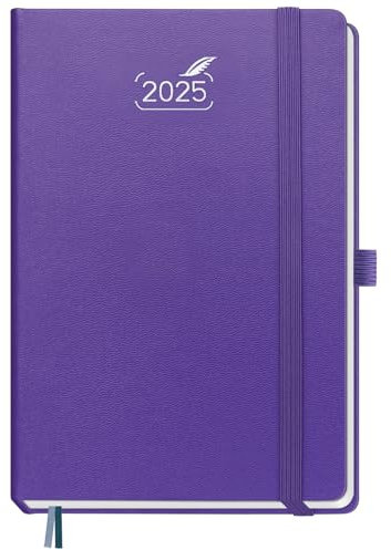 BEZEND Agenda 2025 A5 in Italiano | Agenda Settimanale con Carta da 120 g/m² e Pagine di Note Punteggiate,14,8 x 21,5 cm Copertina Rigida - Viola