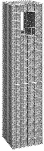 Homgoday Cesto a Gabbione a Torre 40x40x180 cm in Ferro, Arredo, Cancello per Esterno, Cancello per Recinzione da Giardino, Porta Staccionata Pedonale Barriera per Cortilev