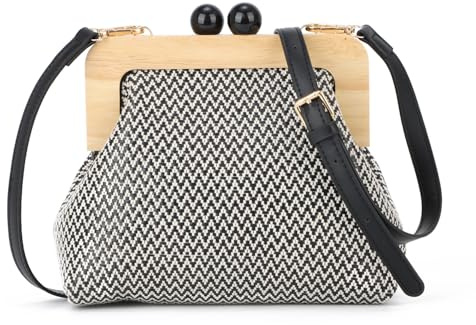 Syrads Carteras para mujer Bolso de paja de playa Bolsos bandolera para mujer Bolso de hombro para boda Bolso bandolera de hombro