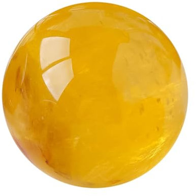 CRPPSYYR Fluorite Gialla Naturale Viola Mica Ornamenti Palla Simbiotica Pietra Grezza di Cristallo Lucidata Palla Feng Shui Ornamenti a Sfera a Sette Stelle,40mm
