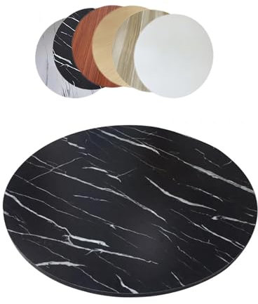 Plateau tournant en bois pour table de salle à manger de 91,4 cm, grand plateau de service rond, facile à partager des aliments, plaque tournante de couleur noire
