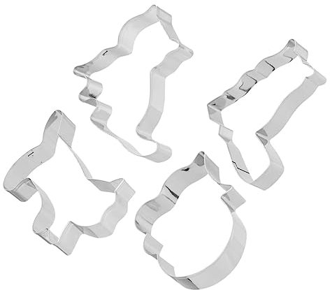 MAGICLULU 4pcs Spooky Cookie Cutters Cat Cookie Baking Stamp Molds for Boys and Girls Shapes