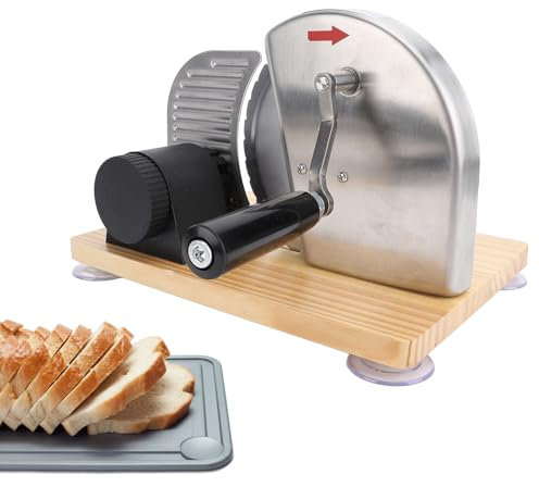 Backgeschirr-Brotschneidewerkzeug, Verstellbare Dicke, Edelstahl, Handkurbel, Manueller Brotschneider, Brotschneideschneider, Ideal Zum Backen zu Hause oder für den Gewerblichen