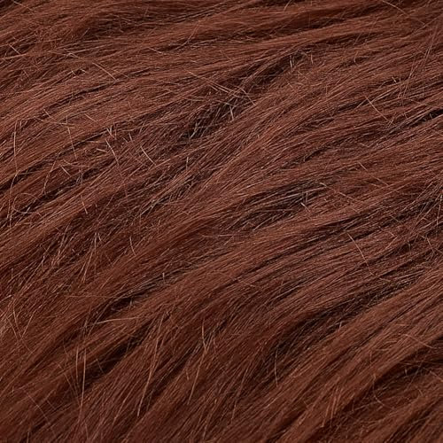 HOBBIESAY 25cm Faux Fur Plush Shaggy Fabric Brown for DIY Crafts Sewing Costume Rugs Cushion Pad Christmas Gnomes Decors