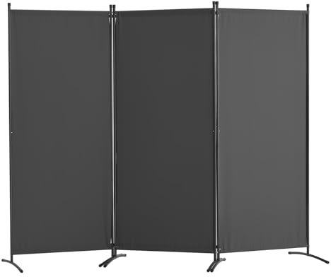 VEVOR Room Divider, 3 Panel Room Dividers and Folding Privacy Screens, Fabric Partition Room Dividers for Office, Bedroom, Dining Room, Study, Freestanding, Gray