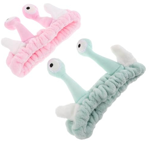 HANABASS 2stücke Stirnband Für Gesichtwaschen Und Dusche Schnecken-design Plüschmaterial Rutschfeste Befestigung Für Make-up Hautpflege Und Haarschutz