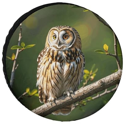 Owl Tree Branches - Funda universal impermeable para llantas de remolque, cubierta de rueda de remolque personalizada, para remolques, camiones, caravanas, SUV de 24 a 36 pulgadas (se adapta a ruedas