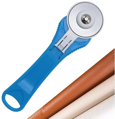 Vitsrisea Rotary Fabric Cutter - Textile Ergonomique, Lame de Quilting Inoxydable | 45 mm, Couteau Roulant, Coupe-Roue, épaisseur de vêtement Circulaire pour projets de, travaux manuels