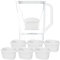 Wessper Caraffa Filtrante con Filtri, Caraffa per Frigorifero da 2,7 Litri, Cartucce per Acqua con Carbone Attivo e Rresina a Scambio Ionico, Caraffe e set di 6 Filtro - Bianco