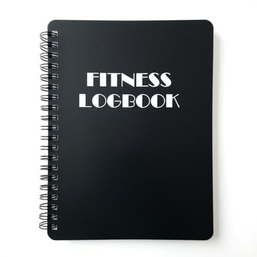 Evapure Fitness & Workout Log Book, Gym Exercise Tracker for Strength, Cardio, Progress & Goals – Undated Fitness Journal for Men & Women, 100 Page - XL (Black)