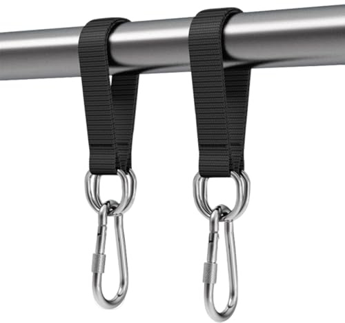 XFSRG Schaukel Befestigung 2 Stück 50 cm x 25 mm Hängematten Gurte mit Schwerlast Karabinern und D Ringen Aufhängung für Hängesessel Baumschaukel und Hängematte