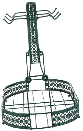 ERINGOGO Support Tasse Café Forgé Vert Foncé Porte Tasse Stable avec Poignée Unique pour Cuisine Bureau Restaurant Organiseur Égouttoir pour Mugs et Service à Thé