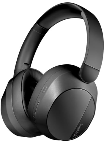 LogiLink BT0071 - BT 6.0 - Auriculares para Videojuegos con AUX Adicional de 3,5 mm, ANC (cancelación Activa de Ruido), 15 Horas de duración de la batería, Color Negro