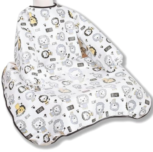 norinori Baby Bibs with Long Sleeves Specialized for Use in High Chair for 6 to 36 Months Toddlers, Waterproof Easy to Clean (lion)