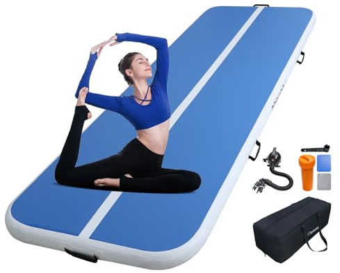 Bomsea Tumbling Matten-Turnmatte Airtrack Aufblasbare Turnmatte Gymnastikmatte Aufblasbar für Zuhause Air Matte Turnen (2M/3M/4M/5M/6M zur Auswahl)