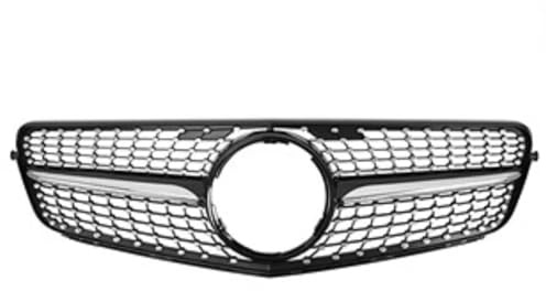 Nieren Kühlergrill Für Mercedes Für Benz Für C Klasse W204 C180 C200 C300 C350 2007-2014 Front Stoßstange Grill Refiting GT Diamant AMG Stil Auto Zubehör(Schwarz)