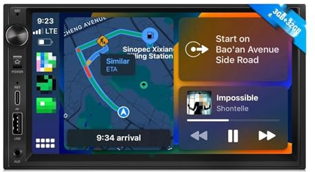 Radio de Coche con Pantalla táctil Radio para Coche estéreo con Pantalla táctil Doble DIN, Android 14, GPS, 7, CarPlay