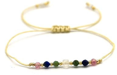 Miracles Minéraux Bracelet cordon « Zodiaque » – Bracelet astrologie pour signe zodiaque – Pierre naturelle & cordon ajustable – Fabrication française (Taureau | Stabilité & Sérénité)