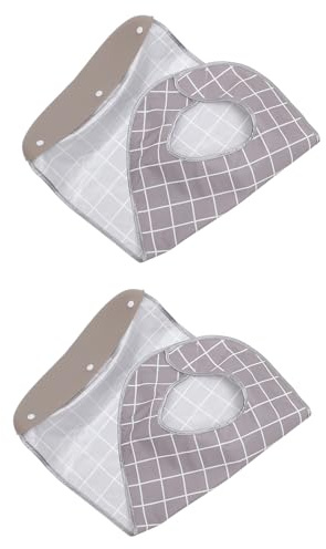 HONMEET Lot de 2 Bavoirs Imperméables pour Personnes Âgées, Protection Vêtements avec Récupérateur de Miettes, Taille Grosse, Col Sécurisé, Lavables et Réutilisables, Tabliers pour Repas