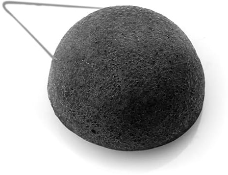 Esponja de Konjac Dermotechnic – Esponja facial redonda de carbón de bambú