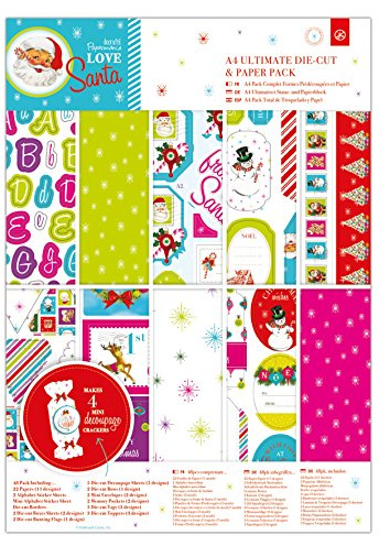 Love Santa Docrafts Ultimate gestanzt Pack, Papier, mehrfarbig, 21.33 X 1 x 84 cm