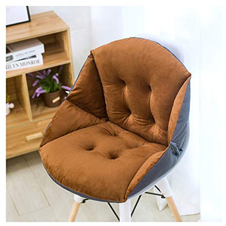 HONGBI Stuhlauflage Dicke Stuhlkissen mit Rückenteil Warm Sitzauflage Sitzpolster für Gartenmöbel Wie Hochlehner Gartenstuhl Angenehme Kaffee2 55x45cm