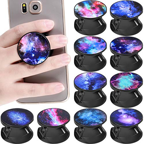 Weewooday 10 Pieces Phone Grip Holder Nebula Collapsible Phone Holder