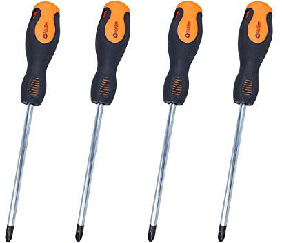 LEDLUX 4 Pezzi Cacciaviti a Croce, Cacciavite Stella, Con Punta Magnetica, Misura PH3 8X150mm