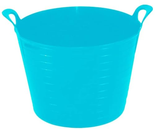 20L Litre Flexi Tub with Integral Handle Polyethylene Robust Versatile Builders Bucket Multipurpose Flex Tub Trug Flexible Container Toys laundry Organization Tub for Home Garden (SkyBlue)