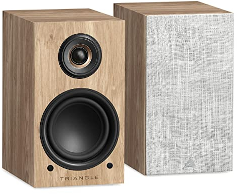 Triangle - Active Speakers LN01A - Bluetooth Bookshelf Speakers with 2 x 50W Amplifier - HD Audio - Phono/Optical Turntable Inputs & Subwoofer Output - 165 x 291 x 225 mm - Light Oak (Pair)