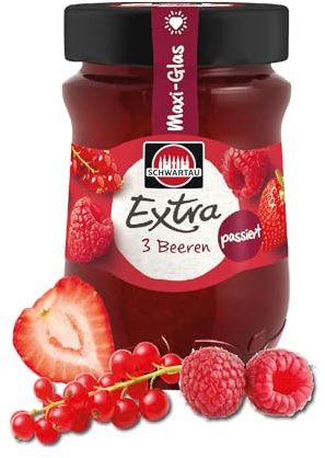 Schwartau Extra 3 Beeren passiert, Konfitüre, Familiengröße, 600g Maxi