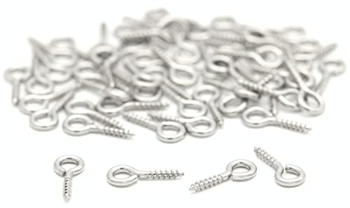 NaturSchatulle Schraubösen Schraubhaken 12x5mm Ringschrauben I 50 Stück Edelstahl Augenschrauben Ösenstifte Basteln Schmuckherstellung