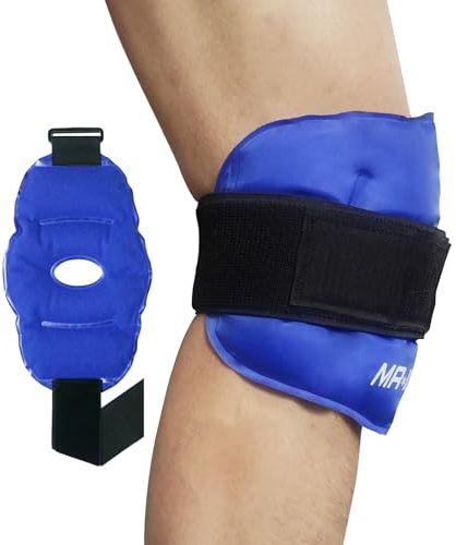 MR.ICE Ice Pack for Knee Pain Relief, Reusable Gel Ice Pack for Knee Injury, Replacement Surgery, Bursitis Arthritis, Swelling, Knee Cooling Wrap Cold Compress for Arthritis, Meniscus Tear, 11.5''x7''
