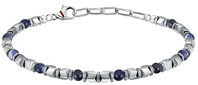 Sector No Limits Basic Herren Armband aus Stahl, Emaille, Hämatit, Tigeraugenstein - SZS96