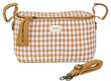 3 Sprouts - Borsa Passeggino Universale - Organizer per Passeggino, Borsa Carrozzina Neonato - Leggera e Versatile, Ideale per Neonati e Bambini - Percalle Senape