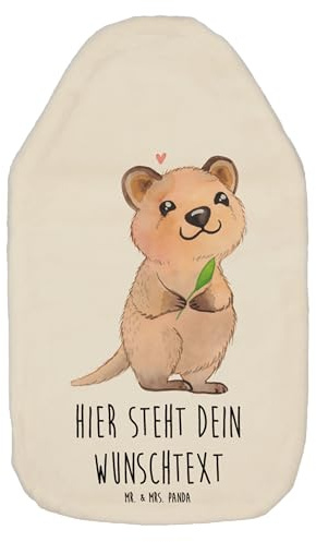 Mr. & Mrs. Panda Wärmflasche personalisiert Quokka Happy - Weiß