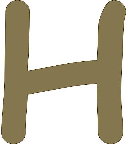 Kleckerliese Buchstaben Aufkleber 28 cm Einzel – seidenmatte Alphabet Sticker A–Z für Kinderzimmer, Wand, Tür, Möbel & Auto – selbstklebend & konturgeschnitten – H – Farbe Gold