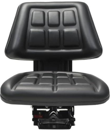 Toshilian Siège de Tracteur Noir, Siège Conducteur de Chariot Élévateur avec Suspension, Réglable Horizontalement, 50-130 kg, 48 x 50 x 59 cm