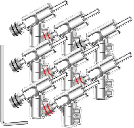 Tertullus 8 Stück High End Winkel Spreizbar Verriegelbare Bananenstecker Abgewinkelte Winkel Steckverbindung Steckverbinder Vergoldet Lautsprecherstecker Für Lautsprecherkabel Bis 7mm